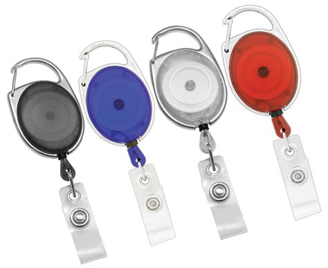 1 CARABINER RETRACTABLE ID BADGE REEL & 1 BADGE HOLDER | eBay