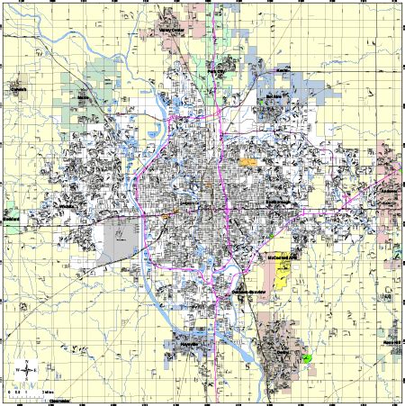 Wichita Digital Vector Maps - Download Editable Illustrator & PDF ...