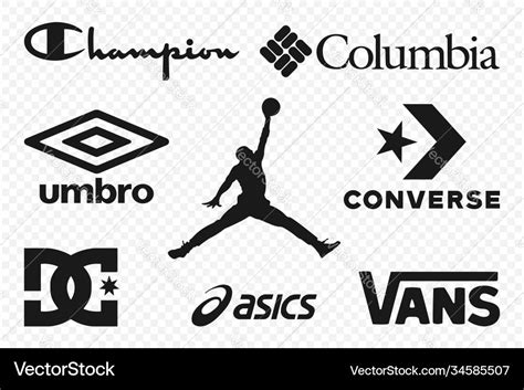 Top clothing brands logos set most popular Vector Image