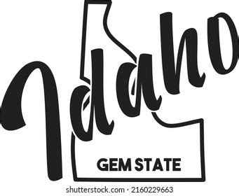 Idaho Vector Illustration Gem State Nickname Stock Vector (Royalty Free ...