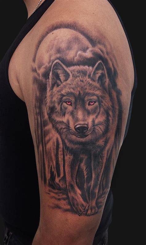 Red Eyed Wolf Tattoo by Jamie Lee Parker: TattooNOW