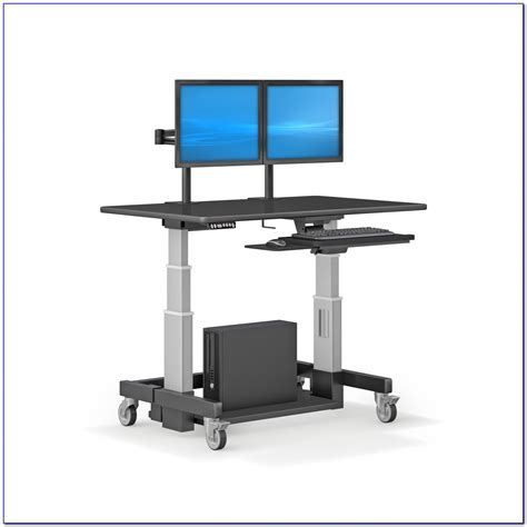 Hopco Height Adjustable Mobile Tower Computer Workstation Desk - Desk ...