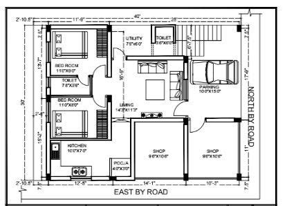 2 Bedroom House Plan with Attached Garage