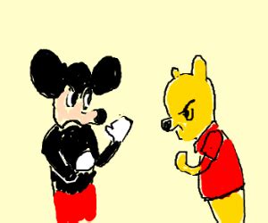 mickey mouse vs winnie the pooh - Drawception