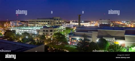 Downtown Modesto, California skyline at night Stock Photo - Alamy