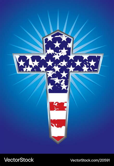 American flag cross Royalty Free Vector Image - VectorStock