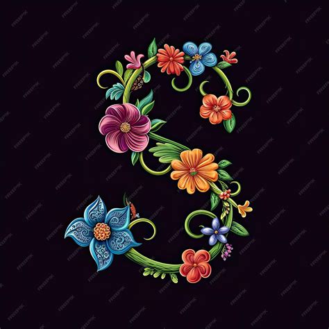 Premium AI Image | Floral Split Alphabet Monogram Split Letter Split ...