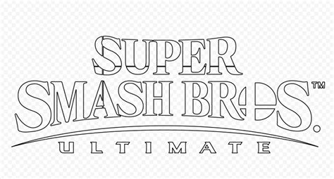 HD Black Outline Super Smash Bros Ultimate Logo PNG | Citypng