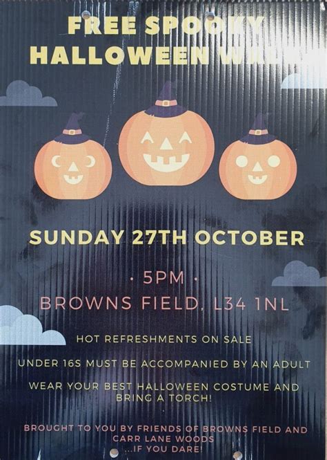 Free Spooky Halloween Walk – Sunday 27th October from 5:00pm – Prescot ...