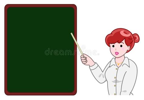 Teacher Pointing a Blackboard Stock Vector - Illustration of explaining ...