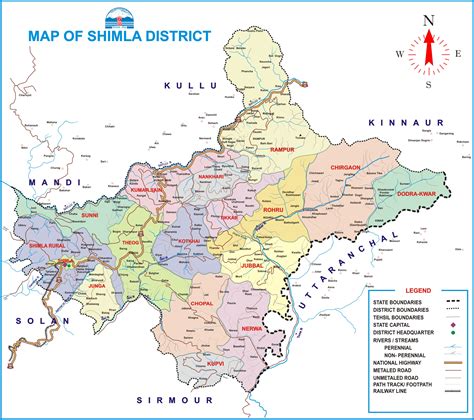 Himachal Pradesh Political Map Printable Graphics