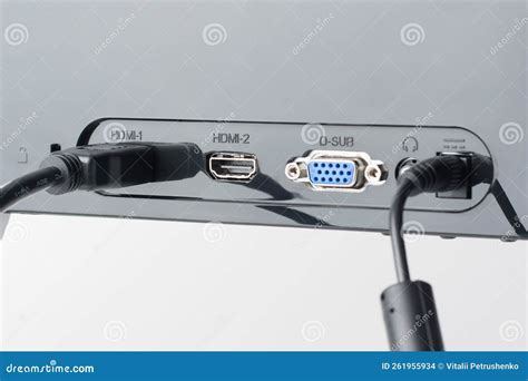 Back Pannel of the Monitor with Different Ports Stock Photo - Image of ...