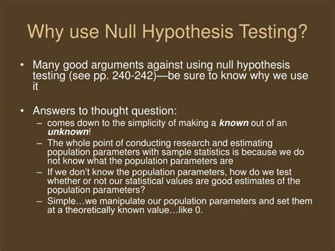 PPT - Inferential Statistics: Null Hypothesis Testing PowerPoint ...