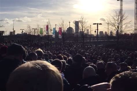 Watch as hundreds of West Ham fans peacefully protest outside London ...