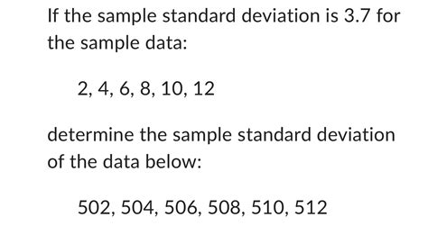 Solved If the sample standard deviation is 3.7 ﻿for the | Chegg.com