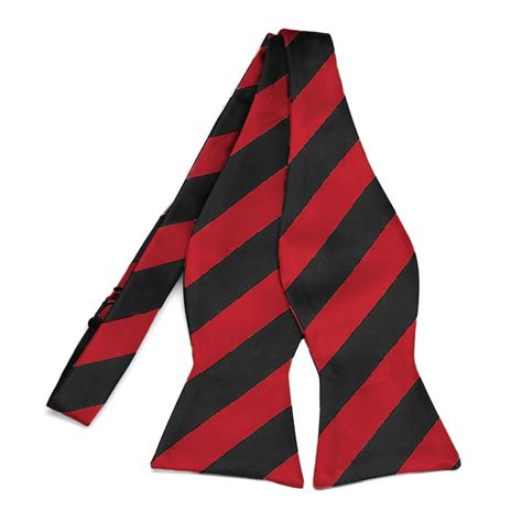 Red and Black Striped Self-Tie Bow Tie | Shop at TieMart – TieMart, Inc.