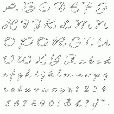 Cursive Alphabet Stencils | Download Printable Cursive Alphabet Free!