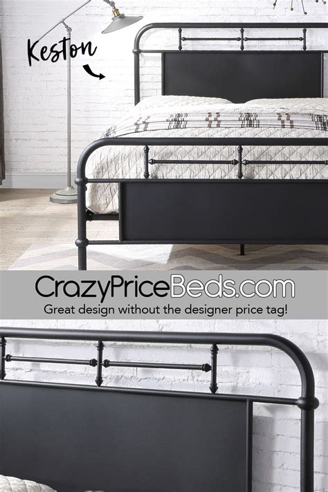 Keston Modern Industrial Black Metal Bed Frame | Metal bed frame, Black ...