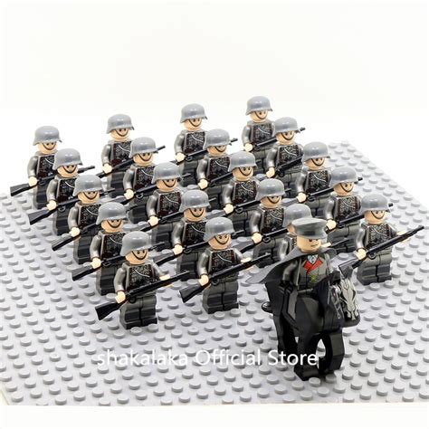 Mainan Lego 21pcs Officer Soldier WW2 German Army Horse Troop Military ...