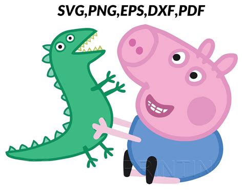 George With Mr Dinosaur Peppa Pig Svg Peppa Pig Png Peppa Etsy