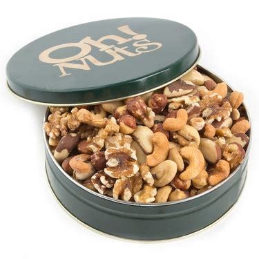 Holiday Roasted Mixed Nuts Gift Tin - Holiday Nut Gift Baskets ...