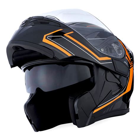 1Storm Motorcycle Modular Full Face Helmet Flip up Dual Visor Sun Shie ...