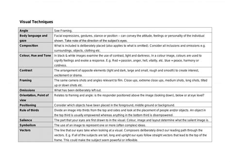 Literary and Visual Techniques | English (Advanced) - Year 11 HSC ...