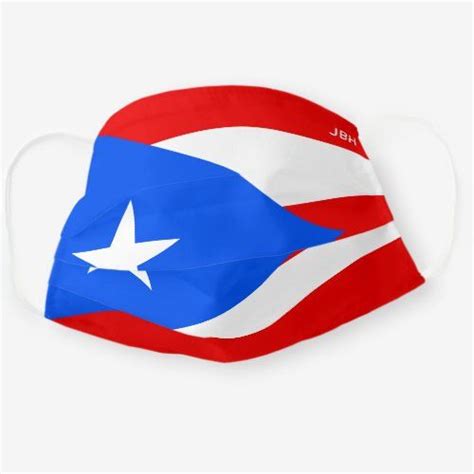 Flag of Puerto Rico Cloth Face Mask with Monogram | Zazzle | Face mask ...