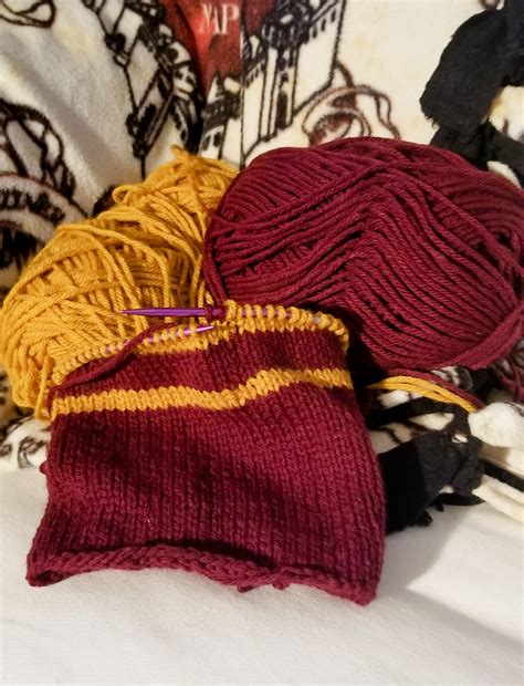 Knitted Harry Potter Inspired House Scarf - Candidly Crafted