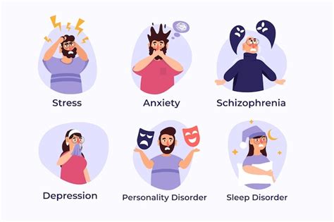 Free Vector | Different mental disorders pack