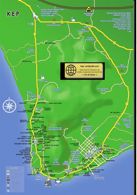 Kep, Cambodia Map. Courtesy Coastal Kep - Kampot information guide ...