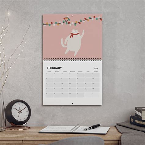 Cat Calendar 2024 Cat Wall Calendar 2024 New Year Calendar Christmas ...