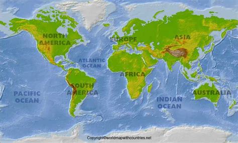 World Map with Atlantic Ocean | World Map With Countries