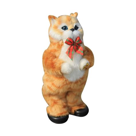 Electric Cute Simulation Cat Yellow Cat Singing and Dancing Cat Doll ...