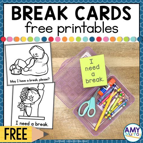 FREE I Need A Break Cards - Teaching Exceptional Kinders