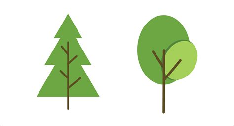 set of green tree drawing flat design 14048378 Vector Art at Vecteezy