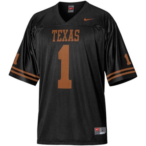 Nike Texas Longhorns #1 Football Replica Jersey - Black | University of ...