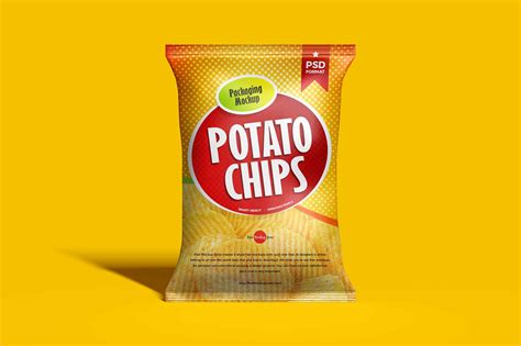 Free Chips Packaging Bag Mockup (PSD)