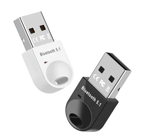 2 Pack USB Bluetooth Adapter, 5.1 Bluetooth Adapter Plug & Play for PC ...