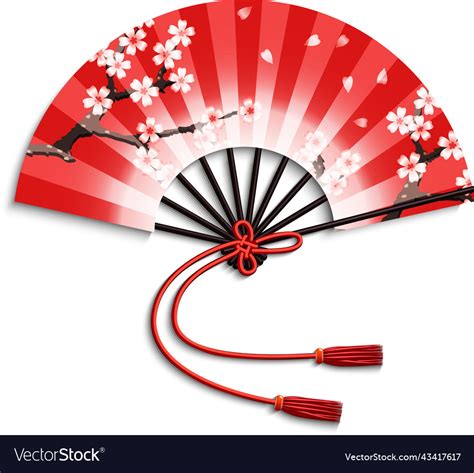 Japanese folding fan Royalty Free Vector Image