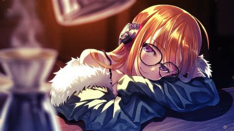 HD wallpaper: anime girls, glasses, headphones, Sakura Futaba, long ...