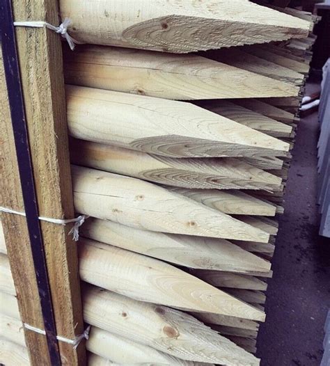 Round Wooden Treated Fence Post Stakes, Wood Wire Fencing | in Derby ...