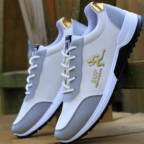 Men Tennis Shoes Canvas Sports Shoes for Men Lace Up Breathable Casual ...