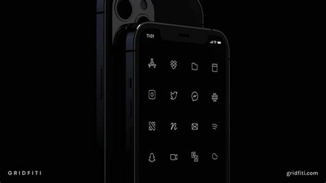 16 Minimal Black & White App Icons for iOS 17 (iPhone & iPad) | Gridfiti