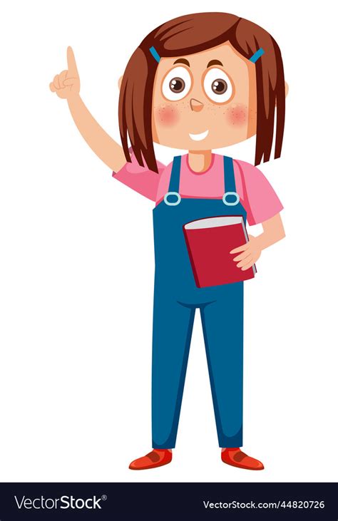 A girl pointing finger cartoon character Vector Image