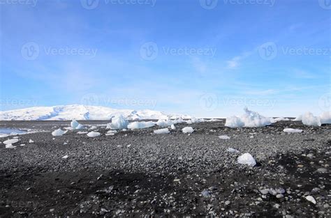 Beautiful Black Sand Beach with Snow in Iceland 9595244 Stock Photo at ...