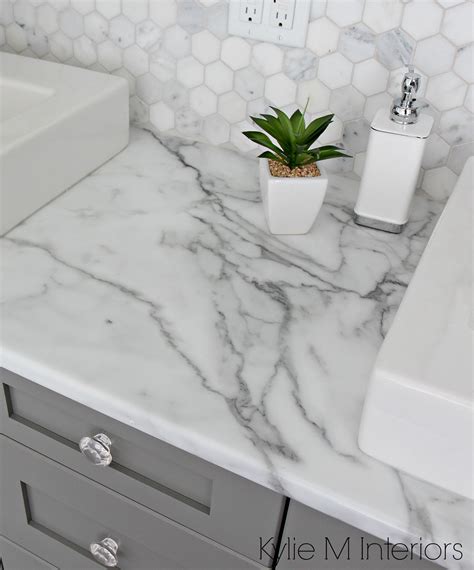 Calacatta marble countertop by Formica laminate 180FX. Hexagon marble ...