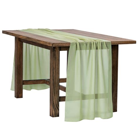 Chiffon Sage Green Wedding Table Runner 27"x120" | CV Linens