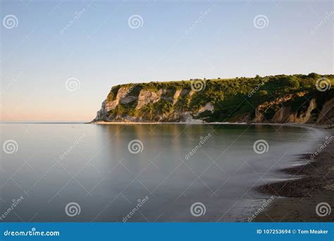 Whitecliff Bay in the Isle of Wight Stock Photo - Image of tranquil ...