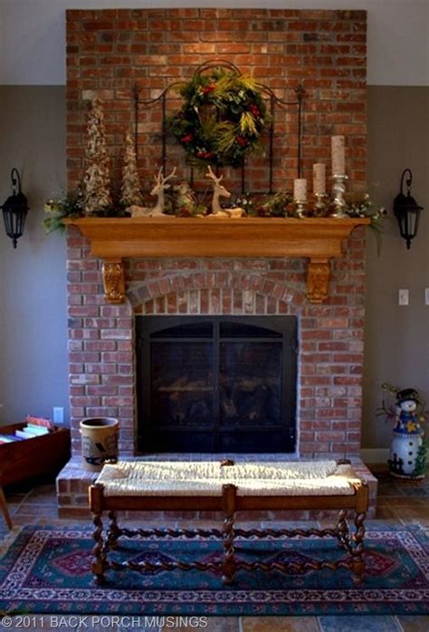 ~HEARTH ROOM CHRISTMAS~ - Back Porch Musings | Brick fireplace decor ...